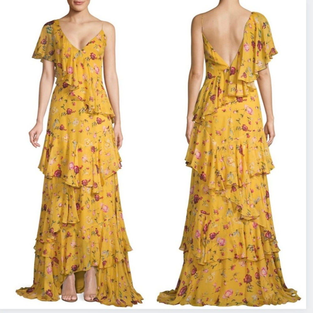 FLOR ET AL Melissa Rosebud Tiered Ruffle Gown 6